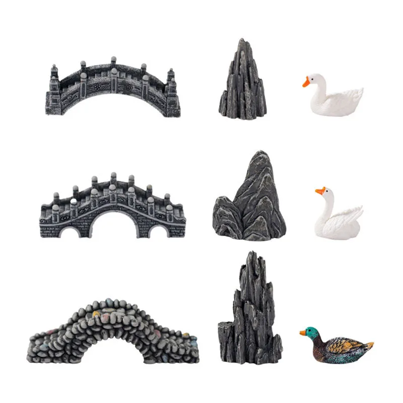 Aquarium Fish Bridge - Mini Aquário Resina Ponte Decoração, Simulado