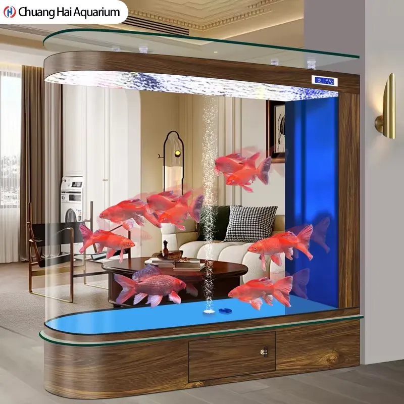 Aquarium Fish Glass - Aquário de Chão Integrado Inteligente de