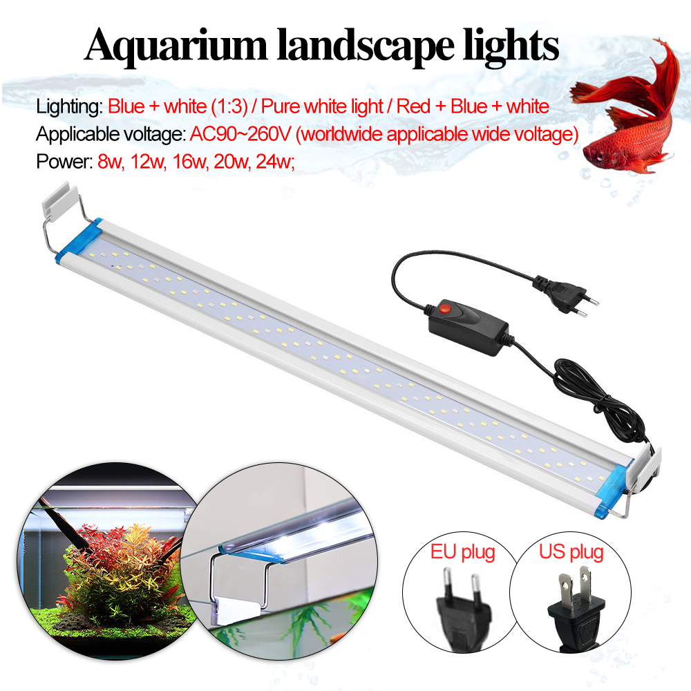 Aquarium Fish Elevator - Luz de Aquário Ultrafina Azul Branco