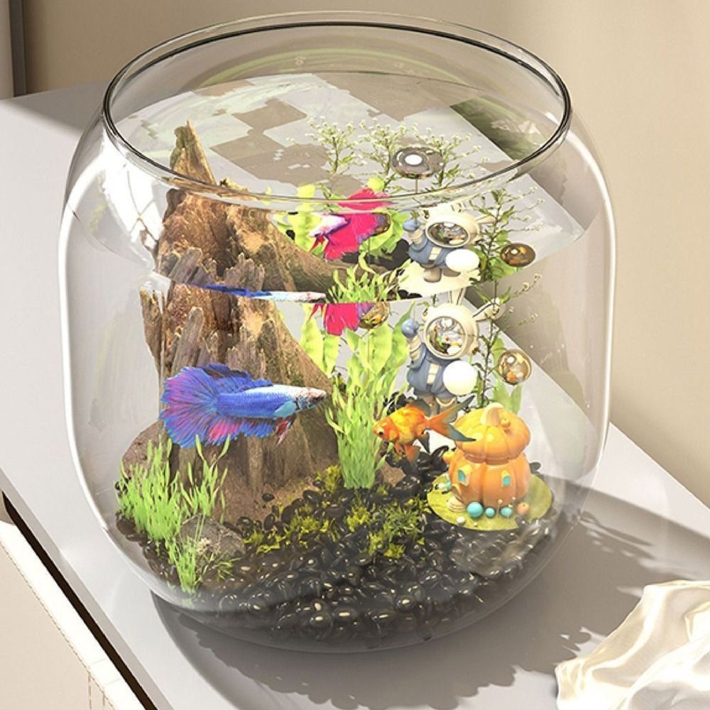 Aquarium Fish Live - Aquário Redondo Transparente Anti-quebra, Tanque Decorativo
