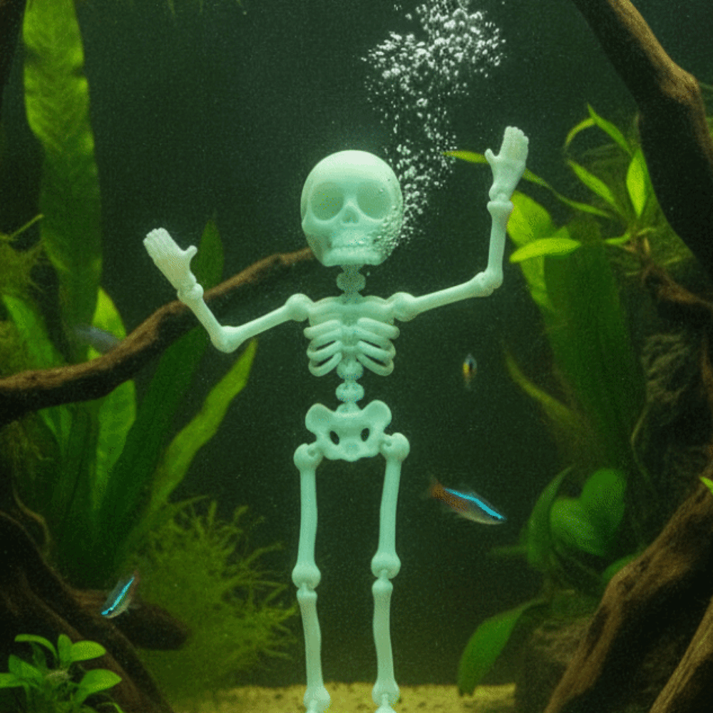 Aquarium Fish Glow In The Dark - Ornamento de Aquário com Juntas Móveis