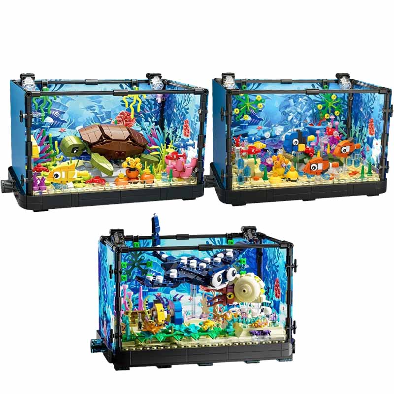 Aquarium Mini Fish - Conjunto de blocos de construção para