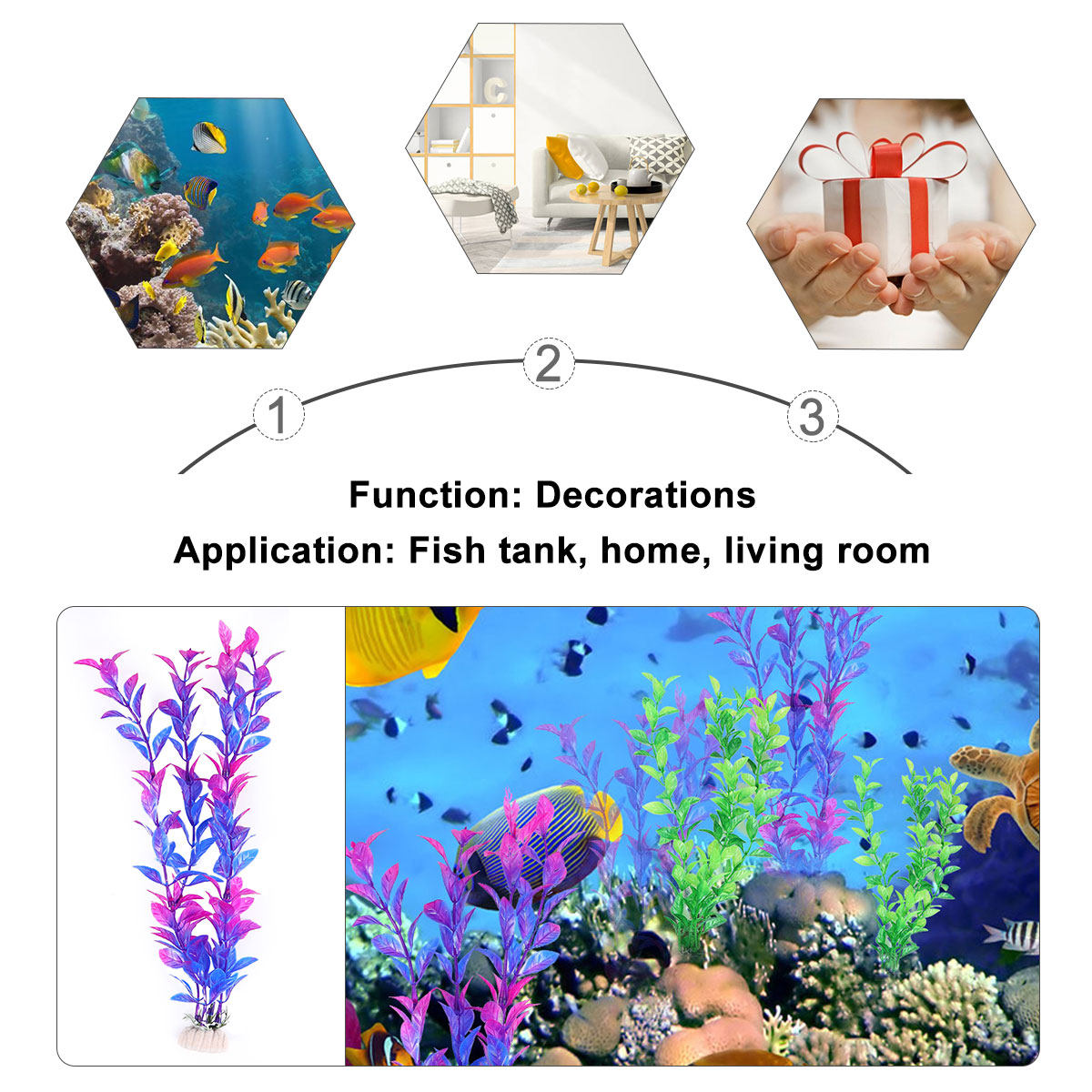Aquarium Fish Green - Conjunto de 10 Plantas Aquáticas Artificiais,