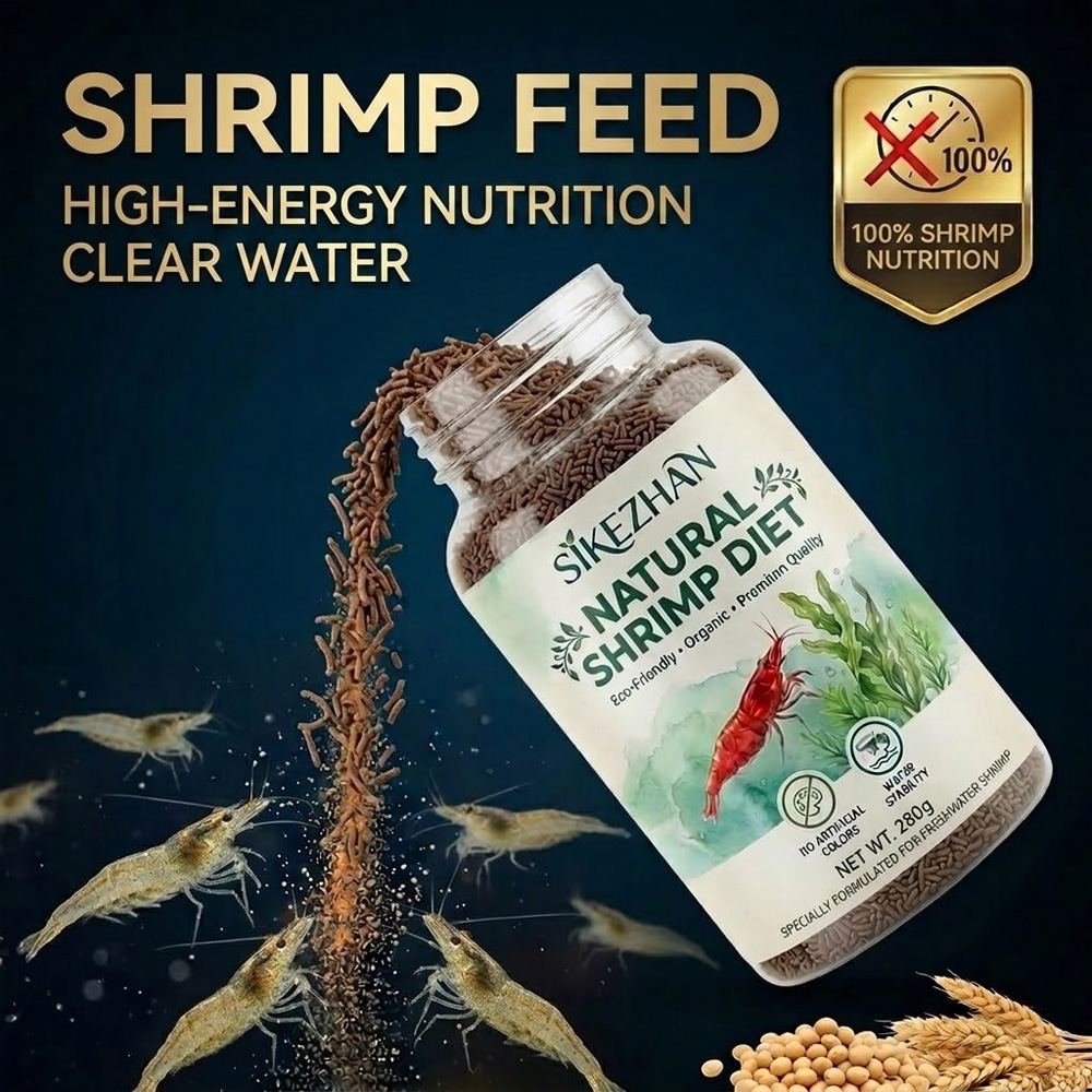 Aquarium Fish Eggs - 280g Ração Granulada para Camarões Nutrição