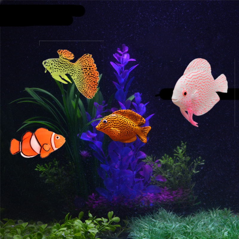 Aquarium Fish Glow In The Dark - Decoração de Aquário de Silicone Luminosa