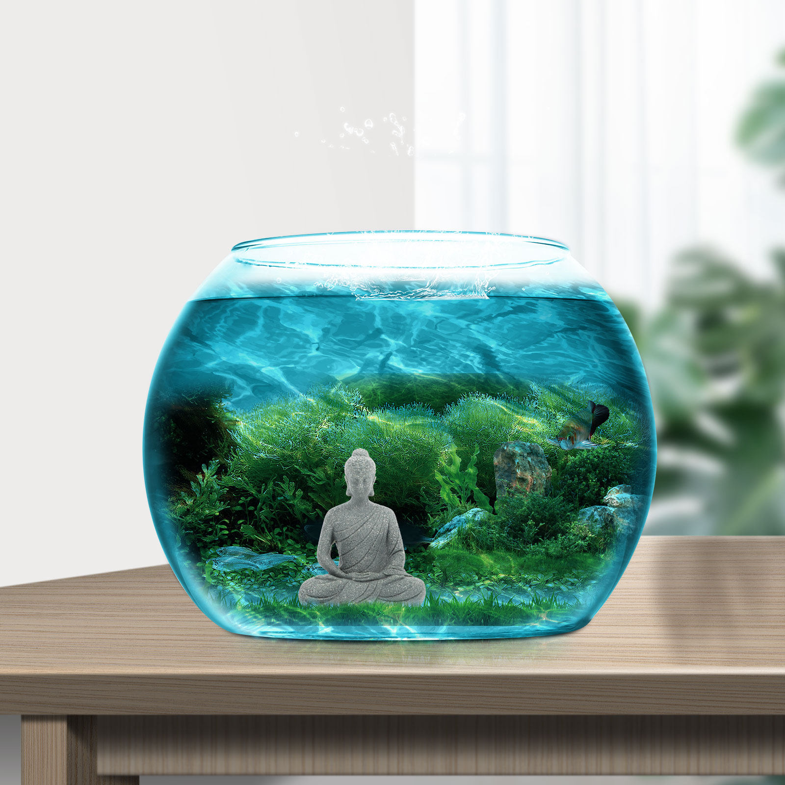 Mini Estátua de Buda em Resina - Aquarium Fish Usa avaliação e preço