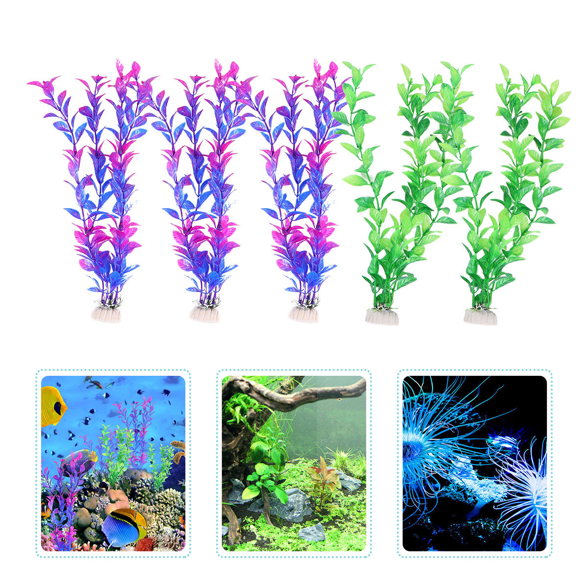 Conjunto de 10 Plantas Aquátic - Aquarium Fish Green avaliação e preço