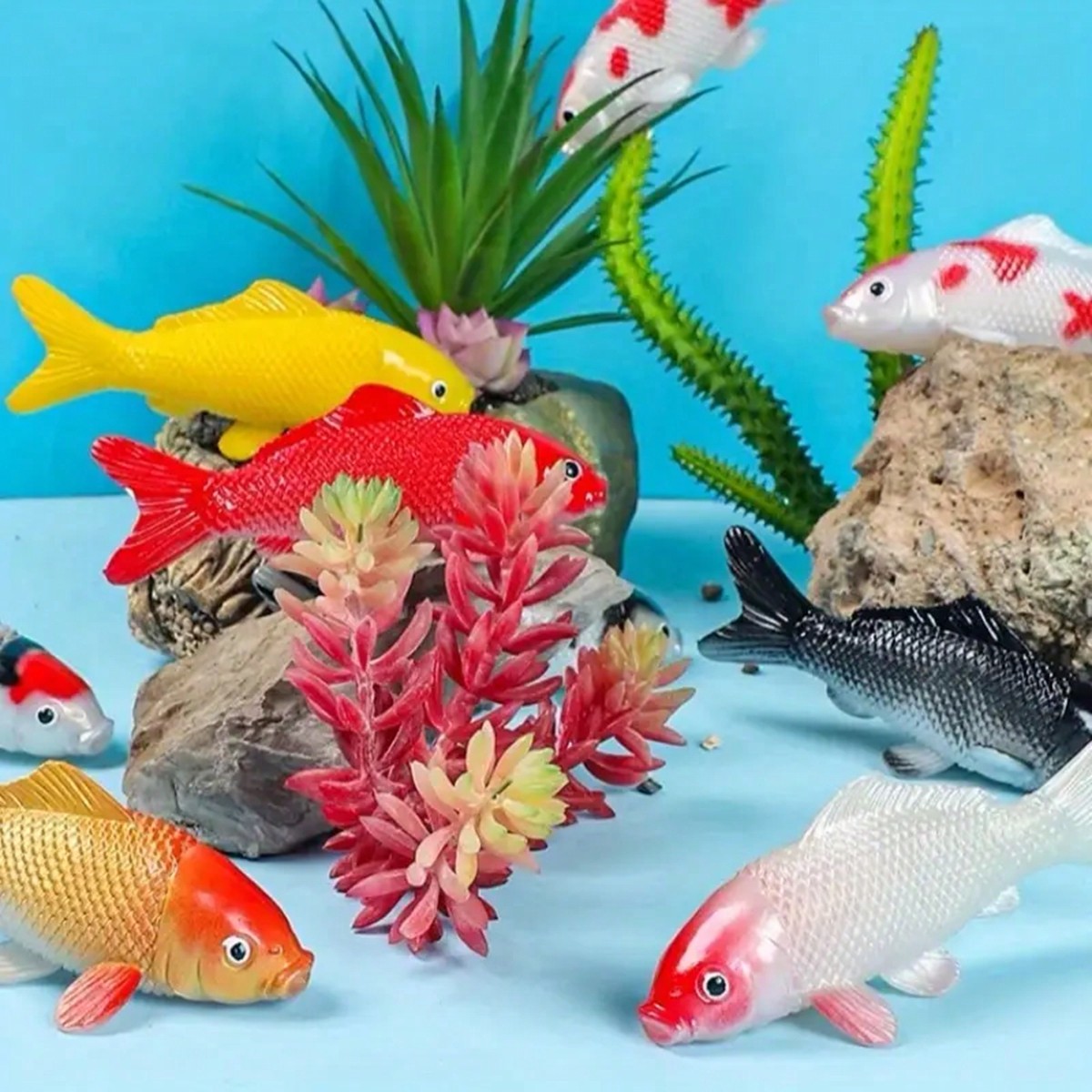 Peixe koi artificial colorido, - Aquarium Fish Yellow avaliação e preço